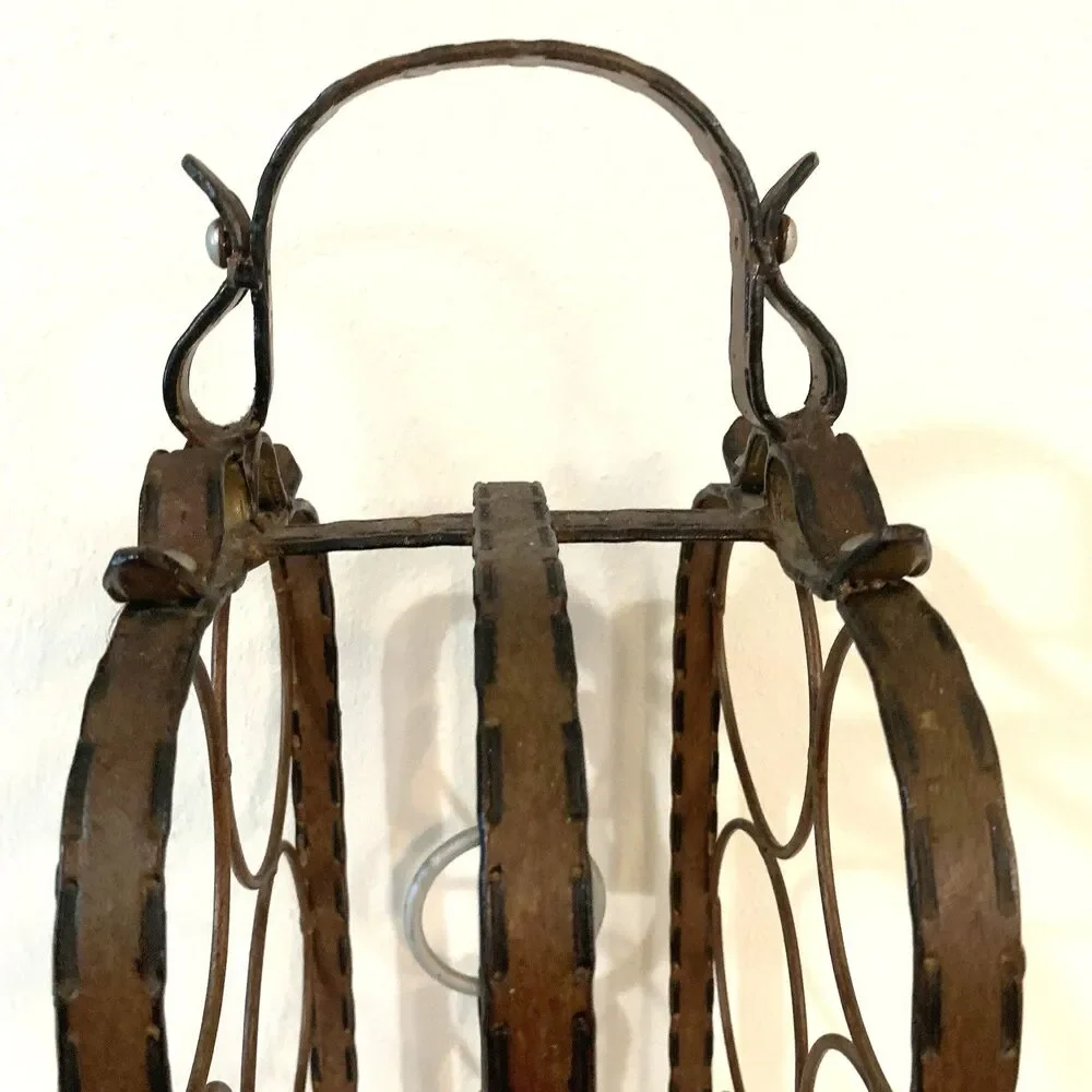 Mid-Century Modern Wine Rack French Wrought Iron 6 Bottle Capacity 1950s-1970s
